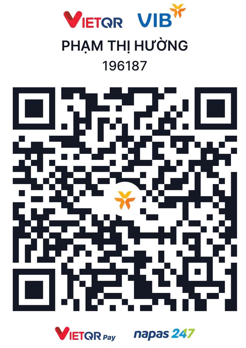 Mã QR VietQR chuyển khoản ủng hộ huonghsk qua VIB